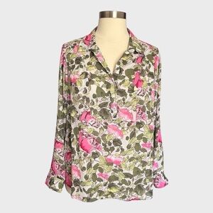 Investments Floral Popover Blouse